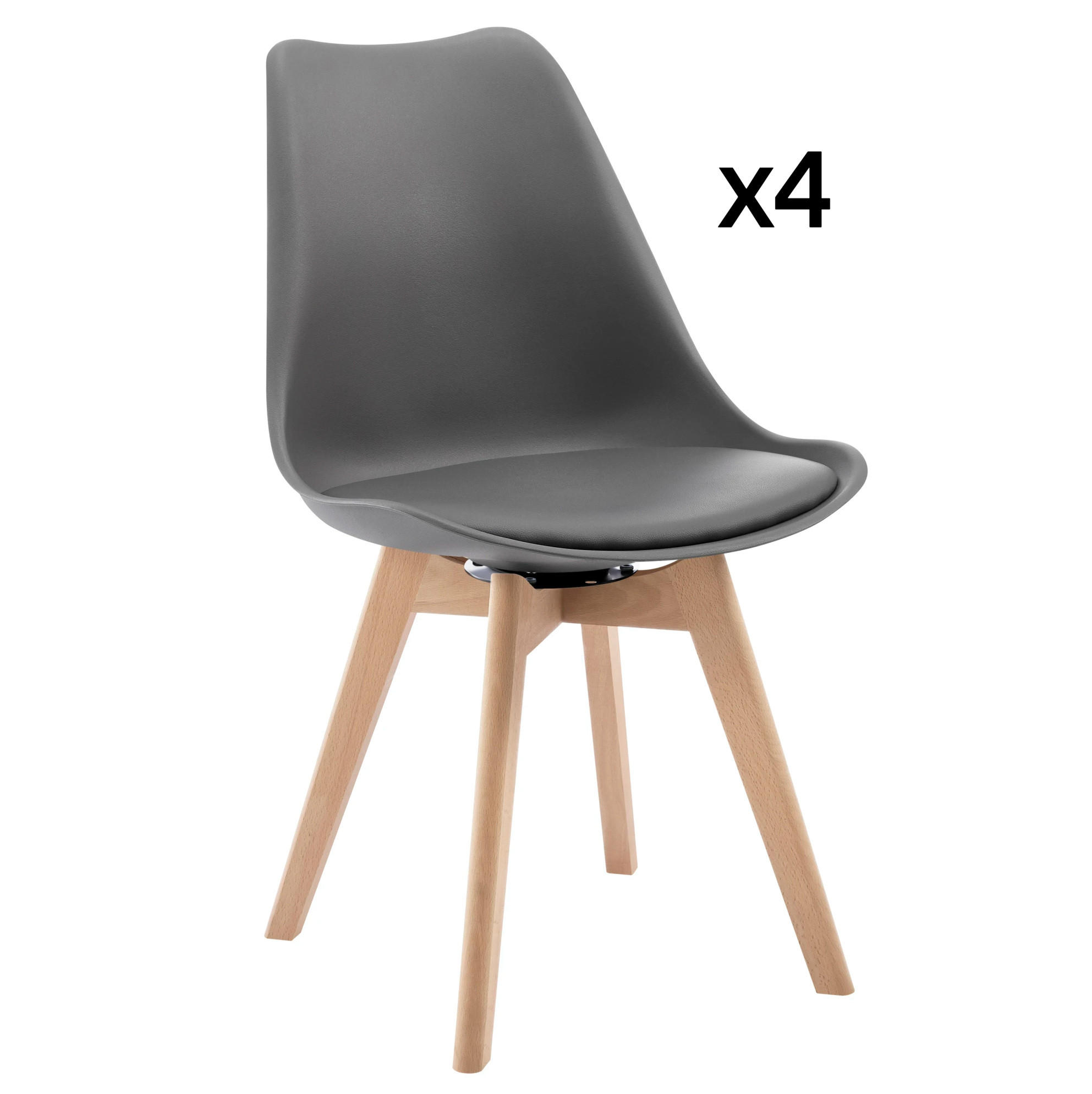ESSZIMMERSTUHL 4er-Set drehbar 40,5 x 83 x 40,5 cm Grau - Grau, Holz (40.5/83/40.5cm) - Meubliv