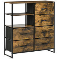 KOMMODE Sideboard - Braun, Holzwerkstoff (30/92/84cm) - HOMCOM