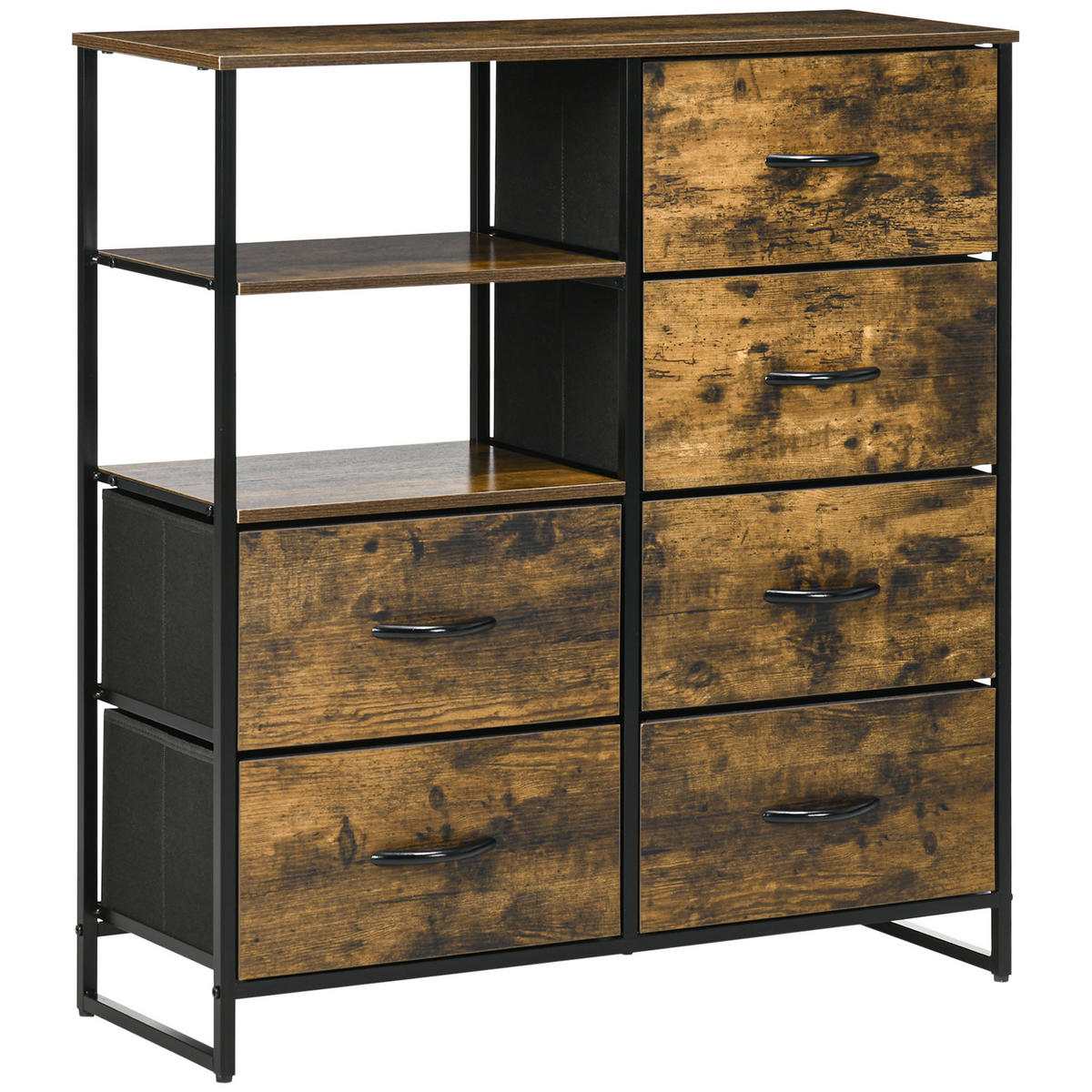 KOMMODE Sideboard - Braun, Holzwerkstoff (30/92/84cm) - HOMCOM