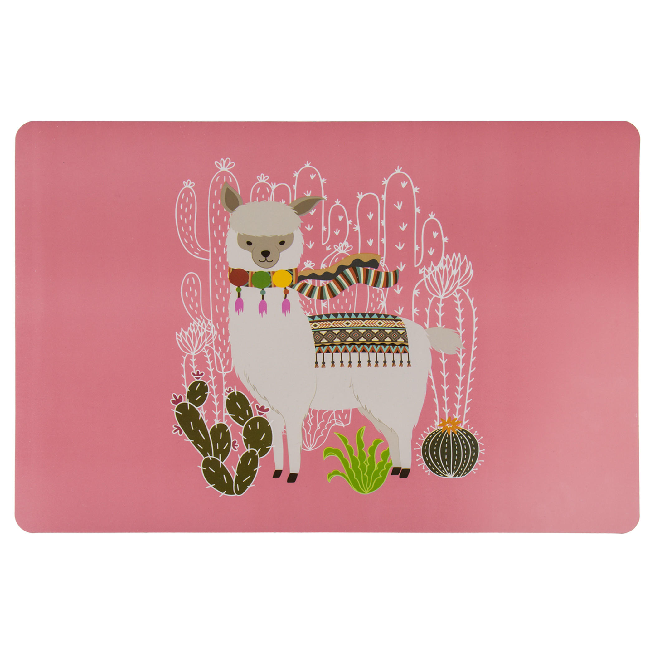 PLATZSET Lama Platzdeckchen Tischset Rosa - Rosa, Kunststoff (43/28/28cm) - TiborTex