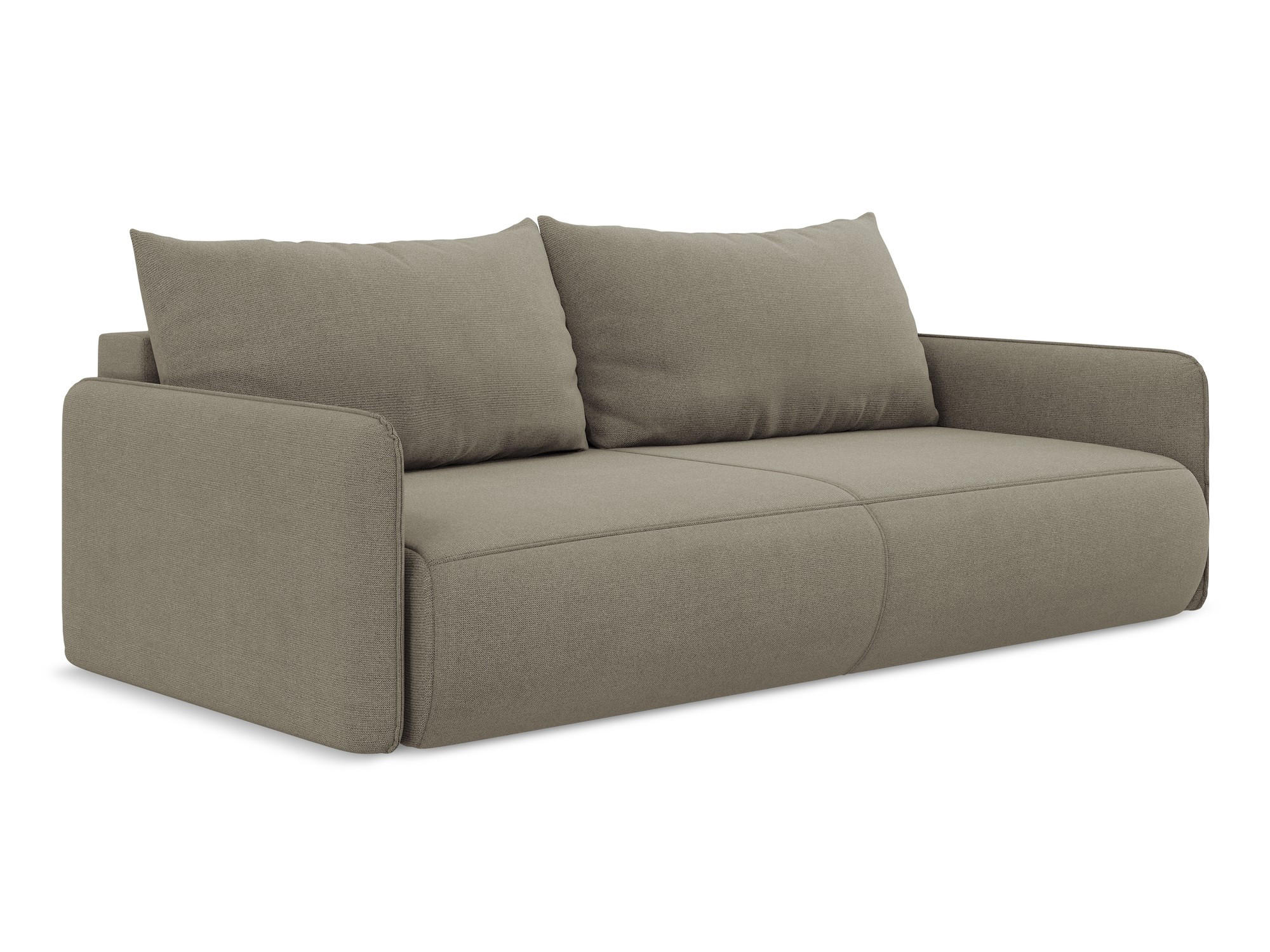 3-SITZER SOFA mit Schlaffunktion Strukturstoff Stoff Beige - Beige/Schwarz, Kunststoff/Textil (216/86/105cm) - Makamii