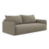3-SITZER SOFA mit Schlaffunktion Strukturstoff Stoff Beige - Beige/Schwarz, Kunststoff/Textil (216/86/105cm) - Makamii