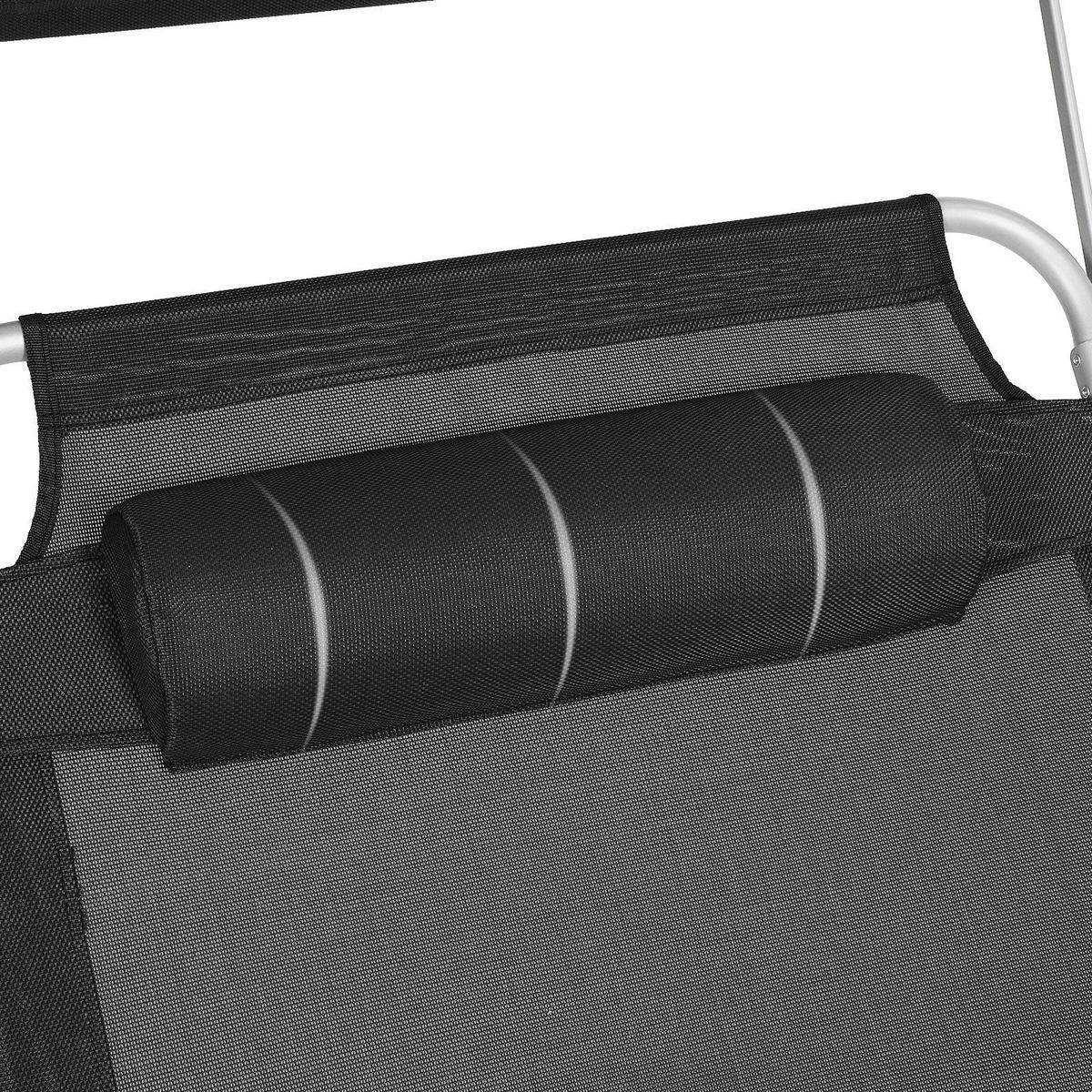 SONNENLIEGE GARTENLIEGE - Schwarz, Textil (200/38/71cm) - Hansiro