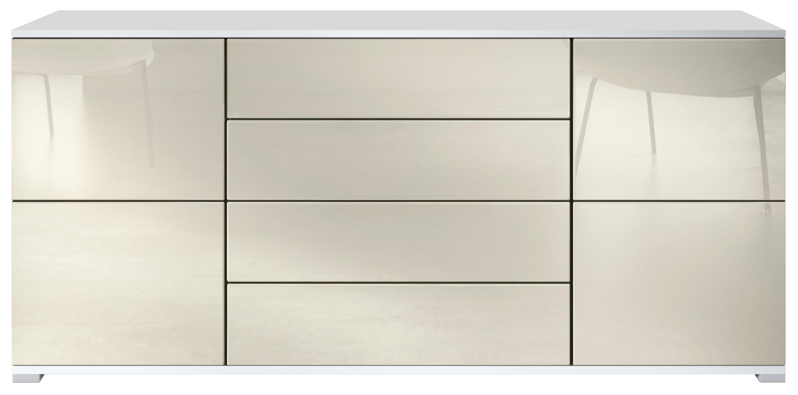 SIDEBOARD Rova Creme Hochglanz - Creme, Holzwerkstoff (166.5/75.5/35cm) - Vladon