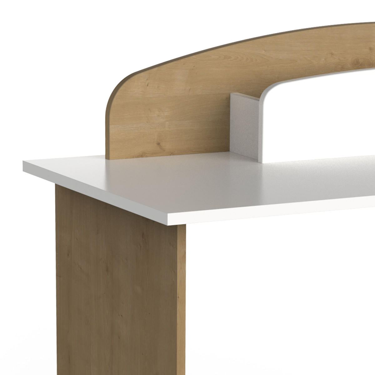 SCHREIBTISCH 1 Fach und 1 Tür B134,8 cm - NAILI - Weiß, Holzwerkstoff (50/103.4/52.5cm) - Calicosy