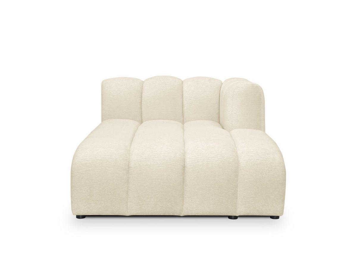 SOFAELEMENT Rechts Chenille Stoff Beige - Hellbraun/Schwarz, Holzwerkstoff/Kunststoff (179/70/113cm) - Makamii