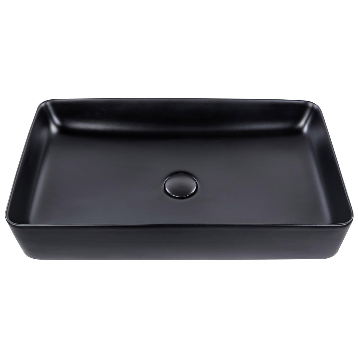 AUFSATZWASCHBECKEN 61/35 cm Schwarz Ulua - Schwarz, Keramik (61/11/35cm) - Beliani