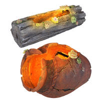 LED AUSSENLEUCHTE Grau Holzstamm 2er Set - Grau, Kunststoff (27/20/20cm) - Globo Lighting