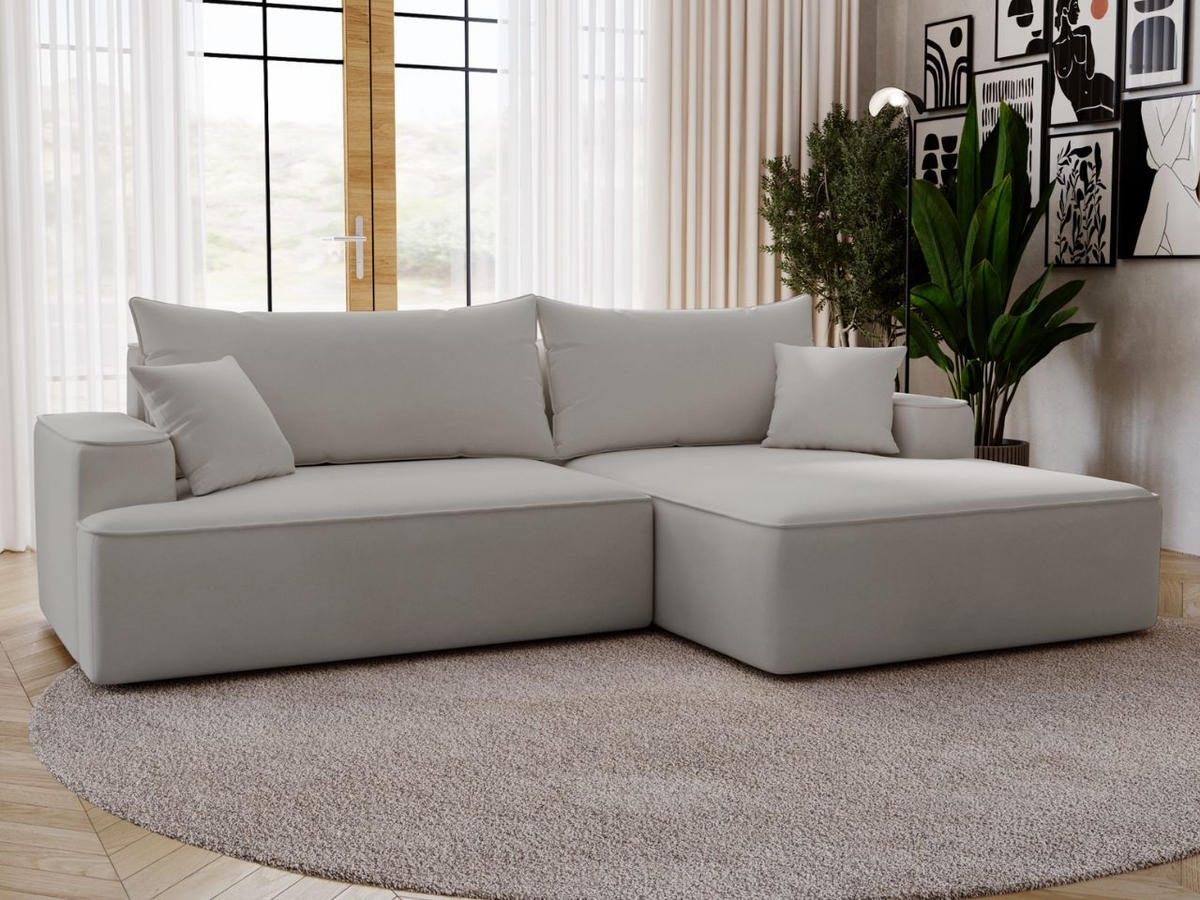 ECKSOFA California Hellgrau Rechts - Hellgrau, Holz/Textil (270/165cm) - Graingold
