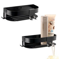 DUSCHABLAGEN 2er Set, schwarz - Schwarz, Metall (23/6.5/10.5cm) - eluno