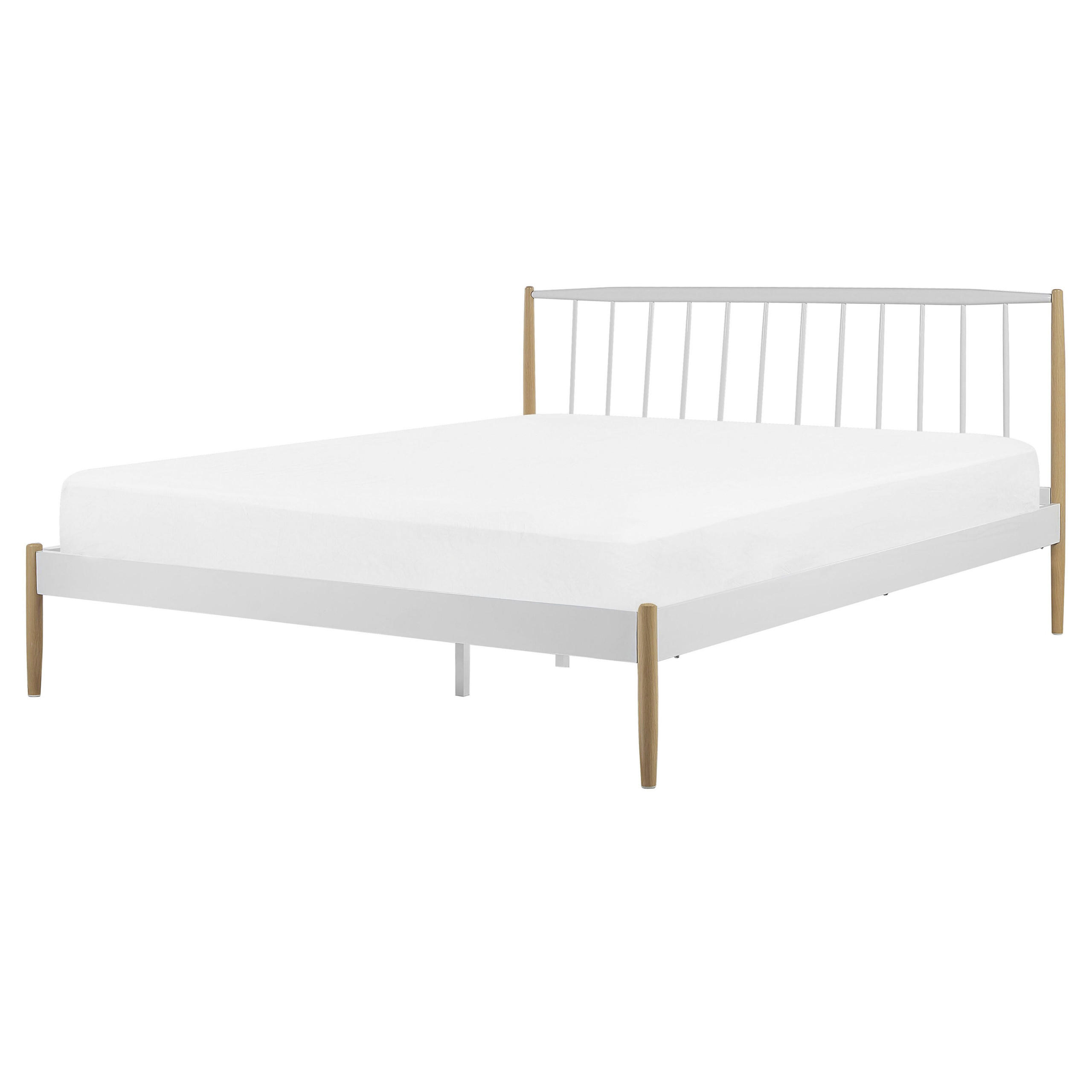 METALLBETT 160/200 cm Weiß Maurs - Weiß, Metall (160/200cm) - Beliani