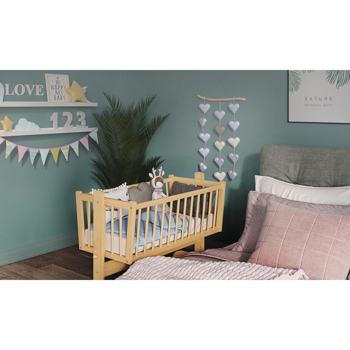 BABYWIEGE Emilie, Inklusive Matratze Holz - Kieferfarben, Holz (40/90cm) - Premiers Moments