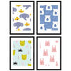 POSTER Set mit 4 Tiere bebe A4 Rahmenlos - Klar, Papier (29.7/3cm) - Nacnic