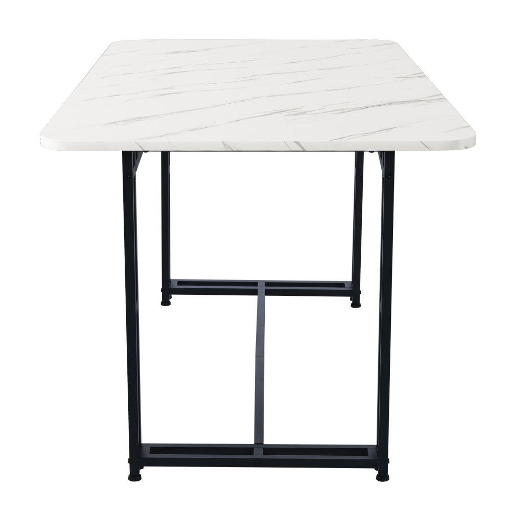 ESSTISCH 120x70 cm in Weiß und Schwarz mit Gestell aus Metall - Weiß, Holz/Metall (120/70/74cm) - KOMHTOM