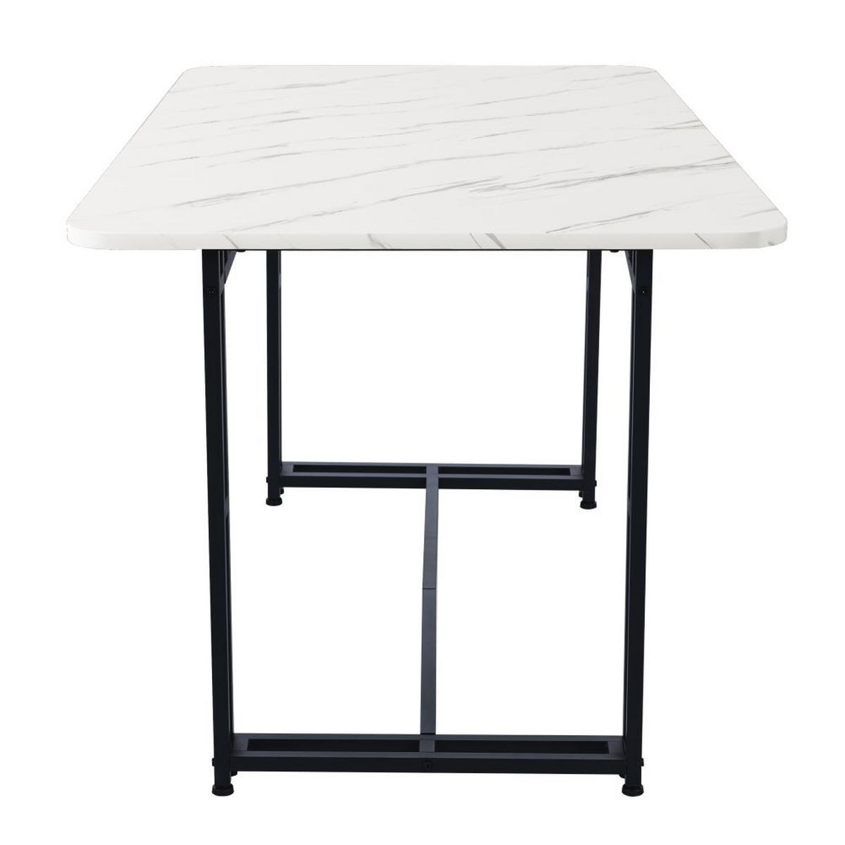 ESSTISCH 120x70 cm in Weiß und Schwarz mit Gestell aus Metall - Weiß, Holz/Metall (120/70/74cm) - KOMHTOM