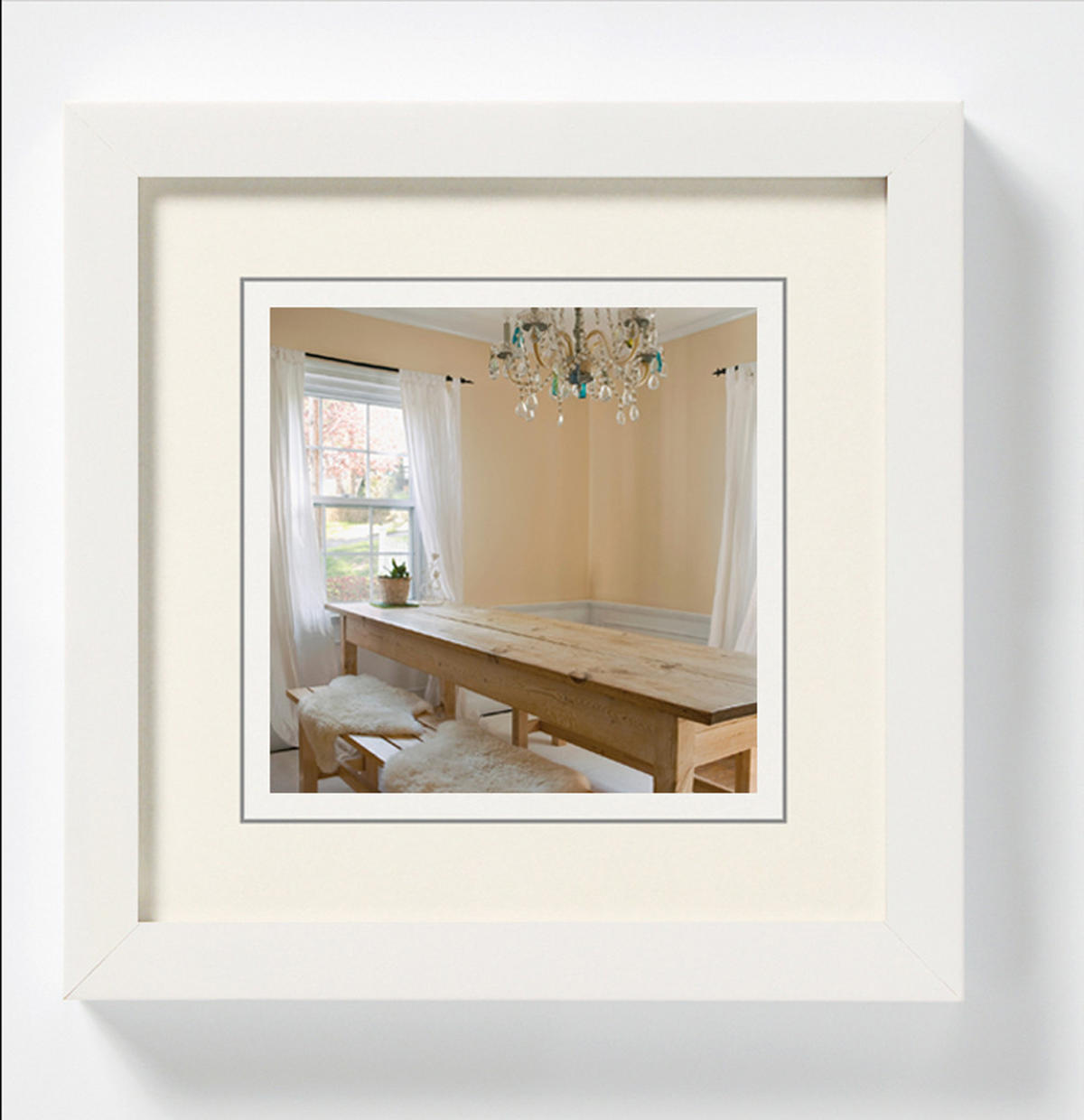 BILDERRAHMEN Peppers Holzrahmen 13x13 Polarweiss - Weiß, Holzwerkstoff (15.5/15.5/1.5cm) - walther design