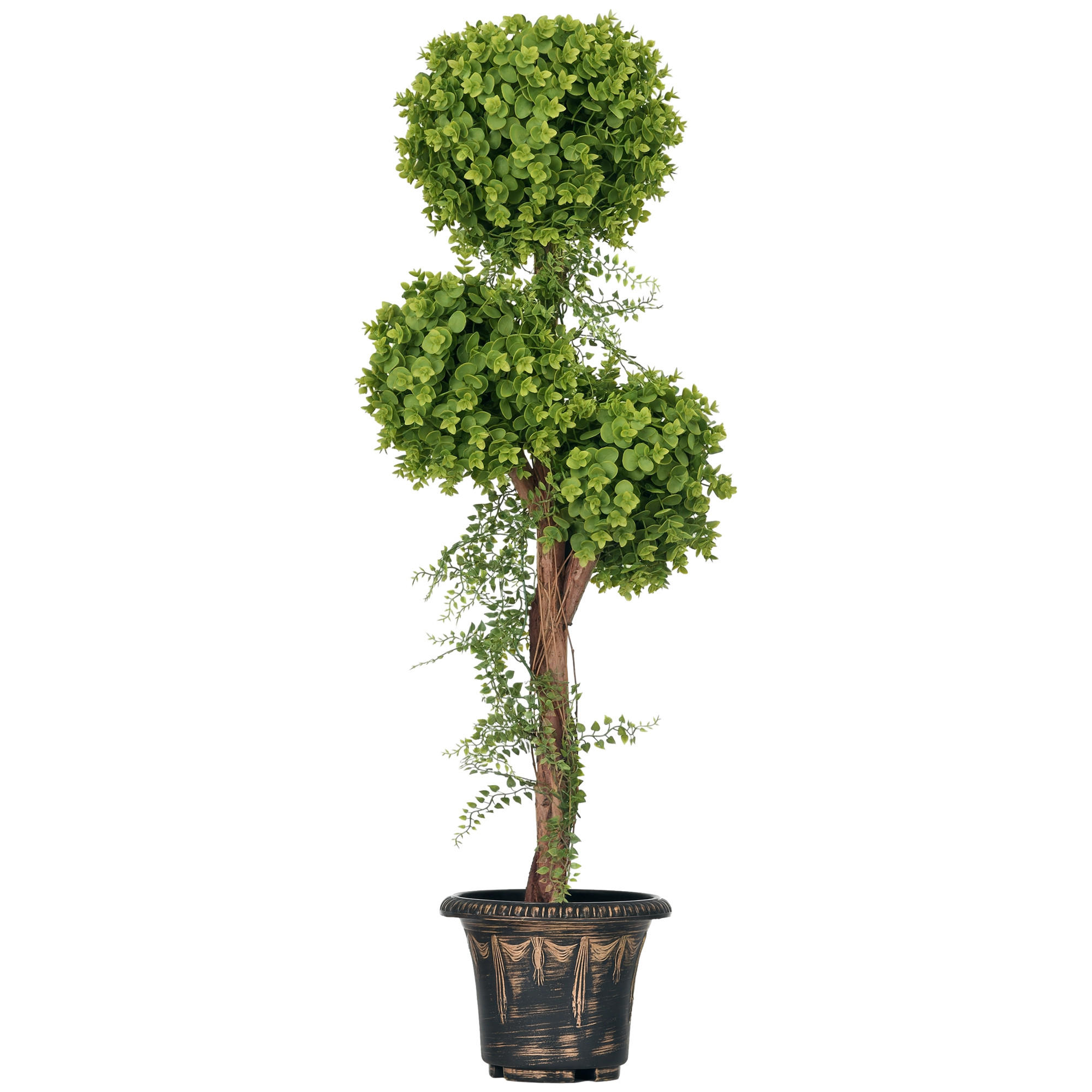 KUNSTBAUM Grün realistisch mit Topf 115 cm - Grün, Kunststoff (115cm) - PANGIVO