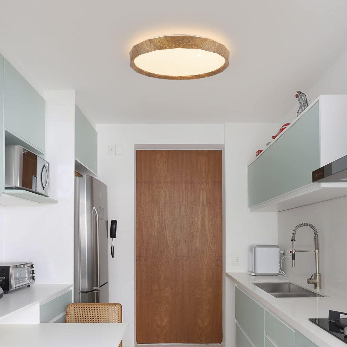 LED-DECKENLEUCHTE Tobias 40/40/7 cm - Nussbaumfarben, Metall (40/40/7cm) - Nettlife