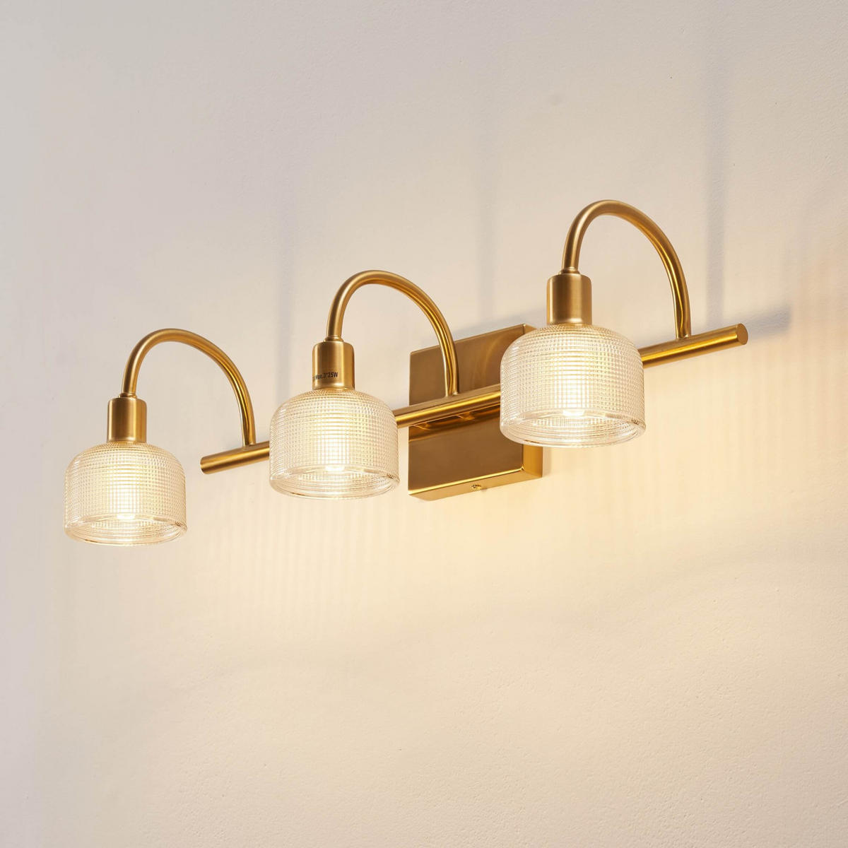 WANDLEUCHTE Gabriela, Frostweiß und Gold, 55cm - Goldfarben, Glas (23/18/55cm) - KOSILUM