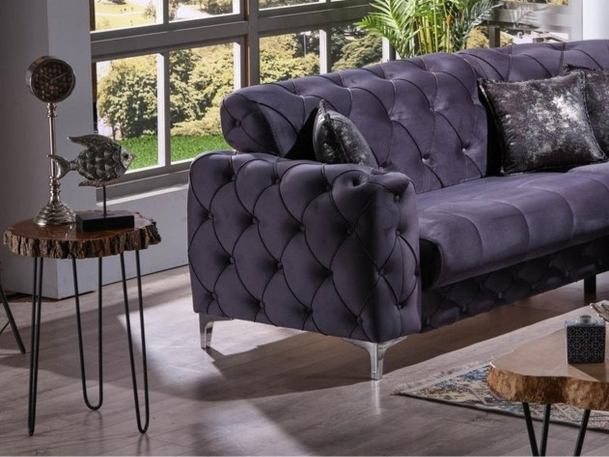 ECKSCHLAFSOFA Acelya Anthrazit - Schenkel gleich kurz - Anthrazit, Holzwerkstoff/Kunststoff (245/245cm)