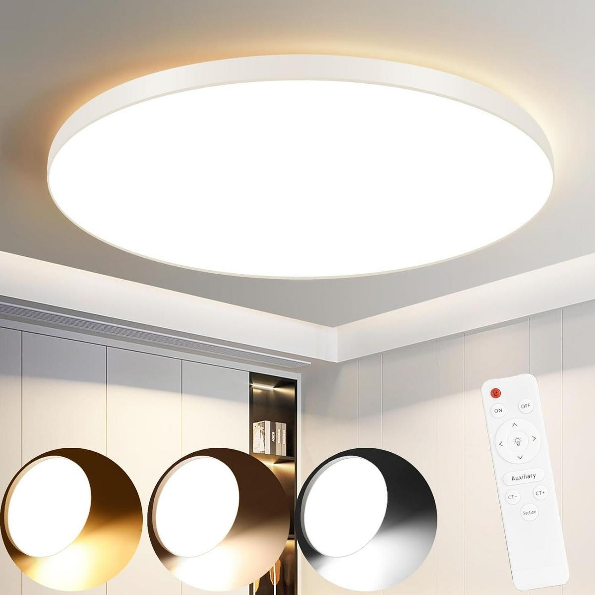 LED-DECKENLEUCHTE Quirinus 28/28/3 cm - Weiß, Kunststoff (28/28/3cm) - Nettlife