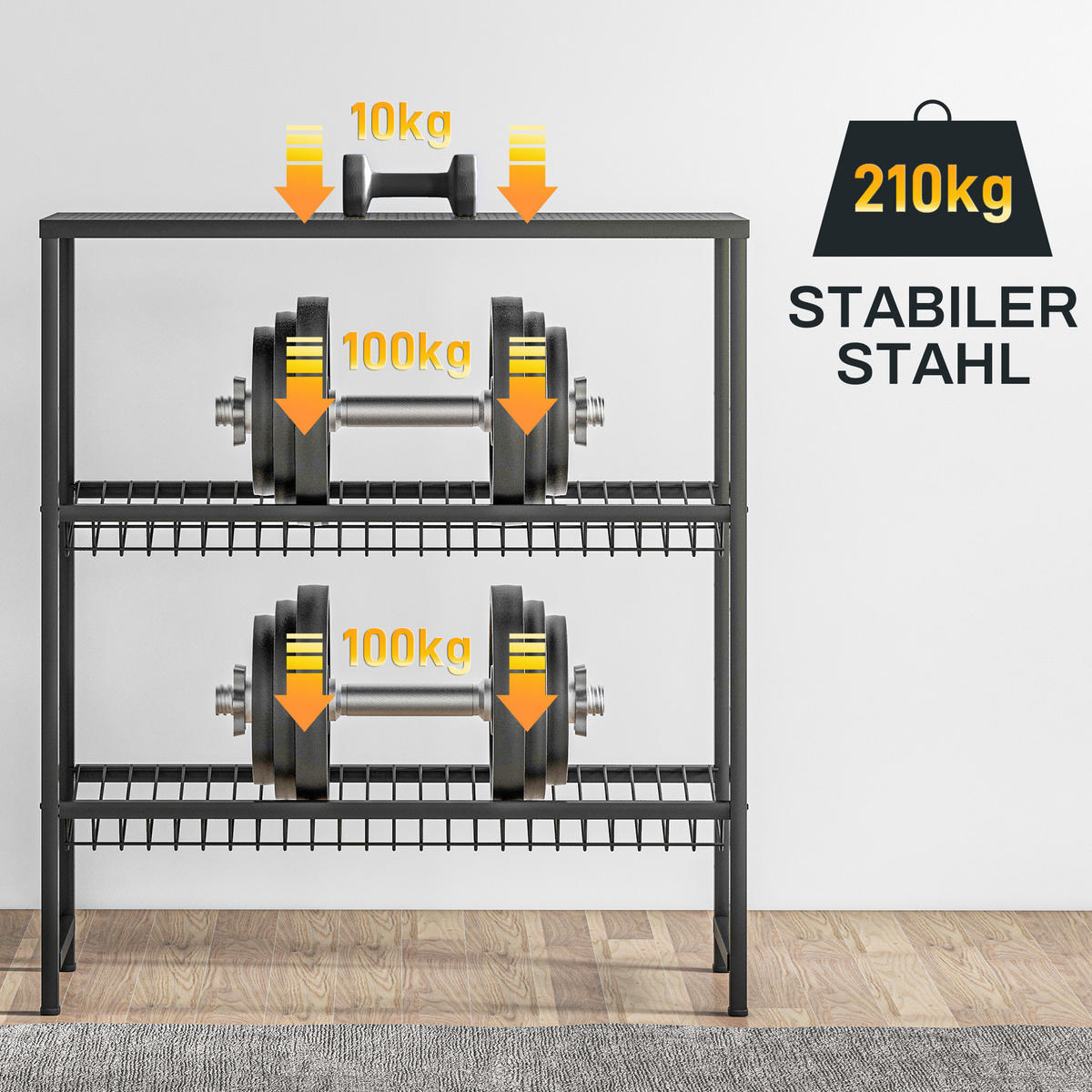 GETRÄNKEKISTENREGAL für 6 Kisten, Getränkeregal mit Verstellbar Regalhöhe - Schwarz, Metall (33/113.5/103cm) - HOMCOM