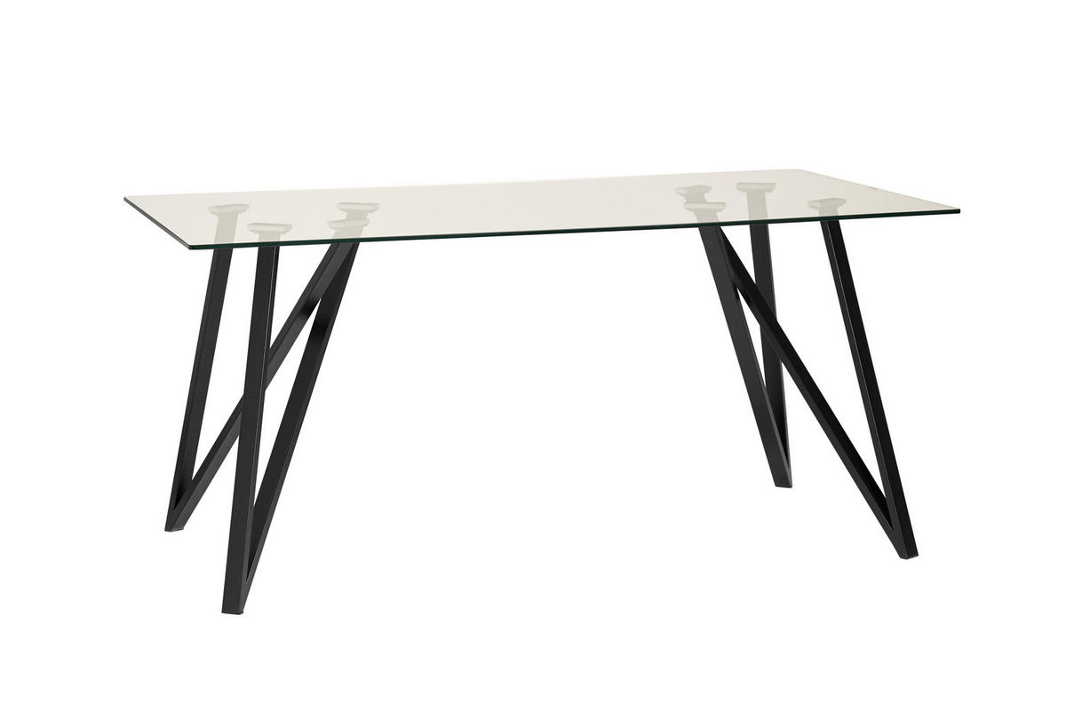 ESSTISCH Gaia Schwarz 160/90/75 cm - Schwarz, Metall (160/90/75cm)