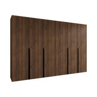 DREHTÜRENSCHRANK Mila I 300 - Nussbaumfarben/Schwarz, Holzwerkstoff/Kunststoff (300/202/52cm) - MIRJAN24