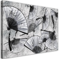 WANDBILD japanische fans - Schwarz, Textil (60/40cm) - Feeby
