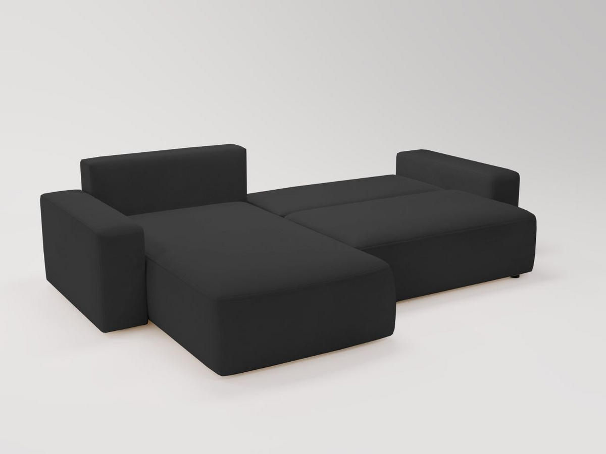 ECKSOFA Tazones Schwarz Links - Schwarz, Holz/Kunststoff (250/165cm) - Graingold