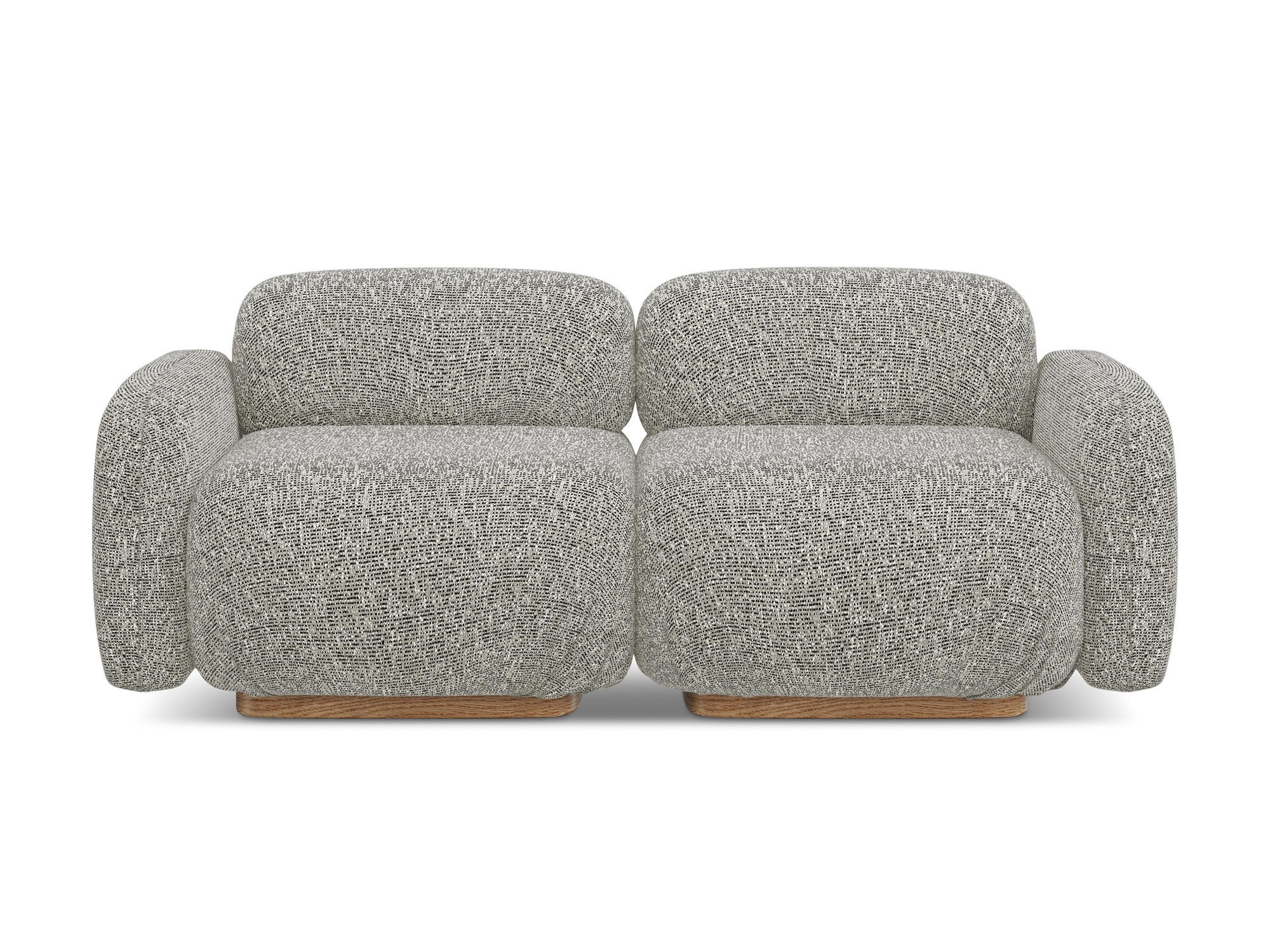 3-SITZER SOFA Strukturstoff Stoff Beige - Beige/Braun, Holz/Textil (190/73/95cm) - Makamii