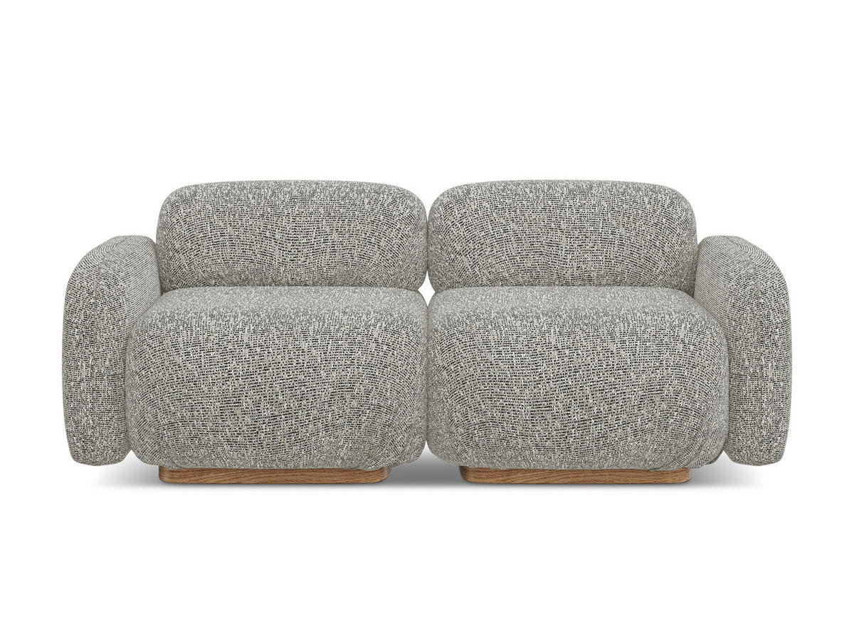 3-SITZER SOFA Strukturstoff Stoff Beige - Beige/Braun, Holz/Textil (190/73/95cm) - Makamii