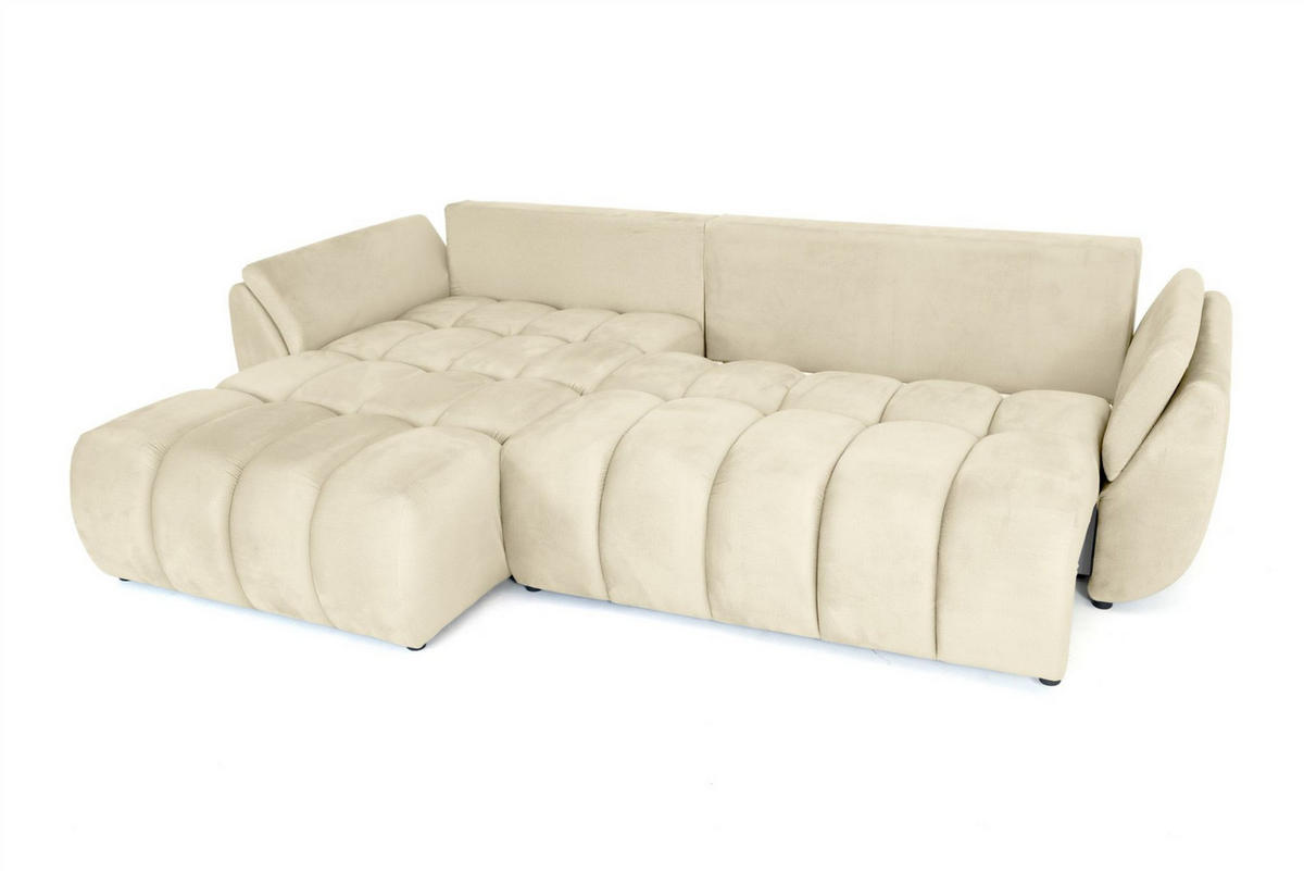 ECKSOFA Collin Mit Schlaffunktion - Beige, Holzwerkstoff/Textil (280/185cm) - Fun Möbel