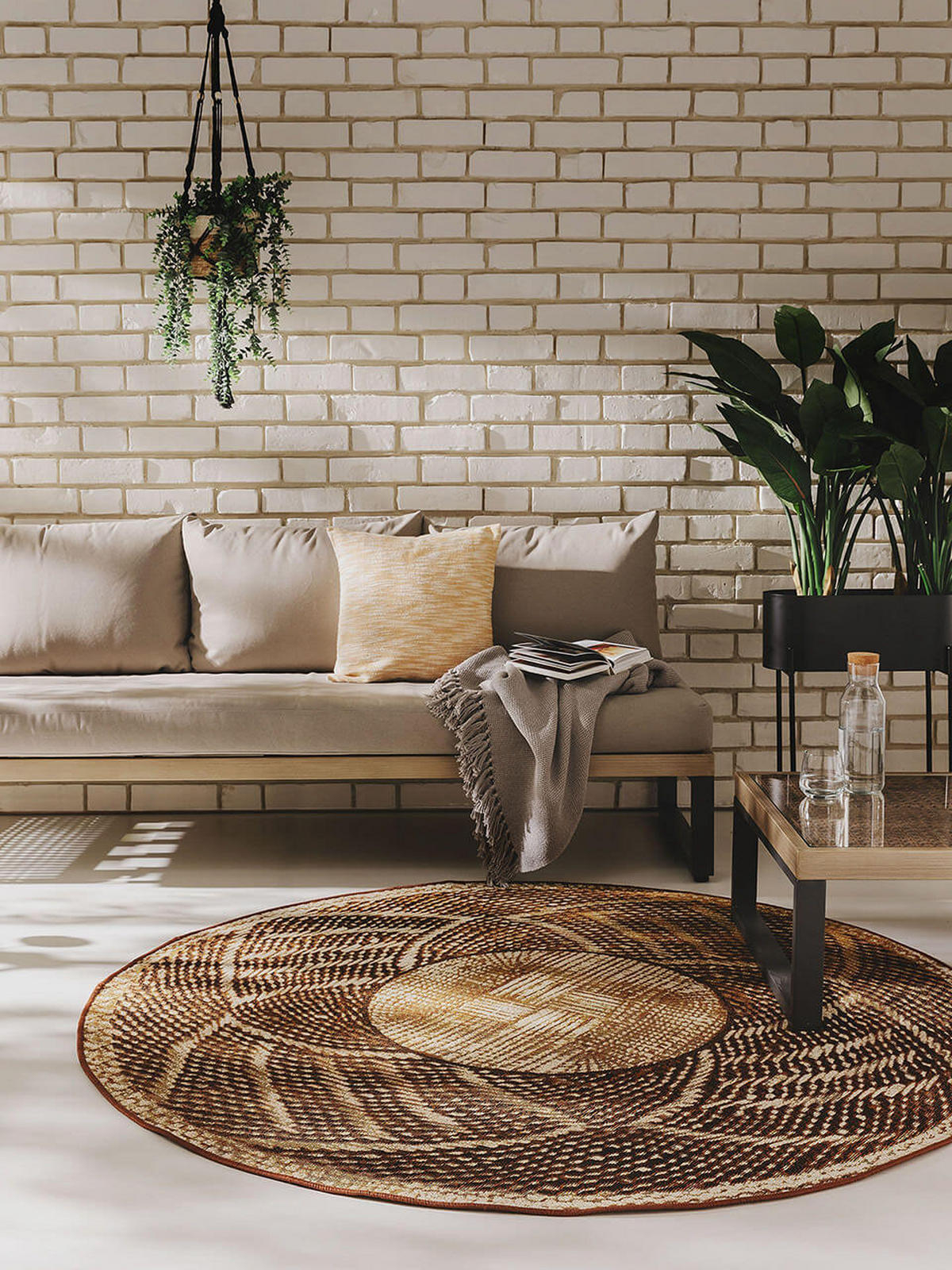 OUTDOORTEPPICH rund Artis Gold ø 160 cm rund - Goldfarben, Kunststoff/Textil (160/1cm) - KUNSTLOFT