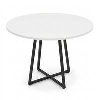 TISCH auf Kreuzfuß rund Weiß 80/80/72 cm - Weiß, Metall (80/80/72cm) - SCENA LIVING
