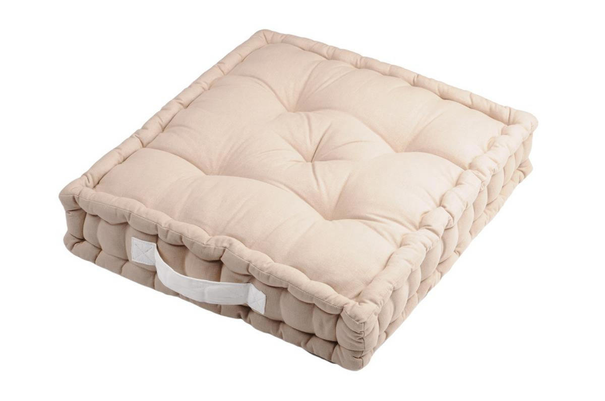 BODENKISSEN Duo 45/45/10 cm - Beige, Naturmaterialien (45cm)