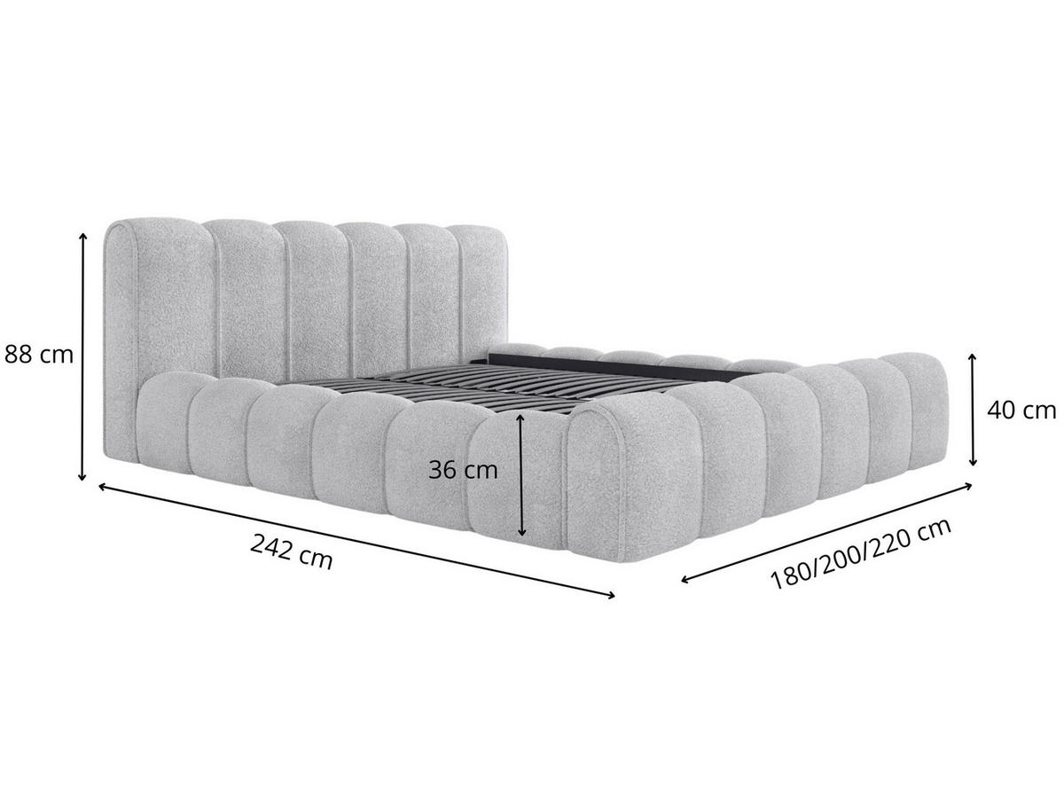 POLSTERBETT Adell Beige 180/200 cm Boucle mit Bettkasten - Beige, Textil/Metall (180/200cm) - wonello