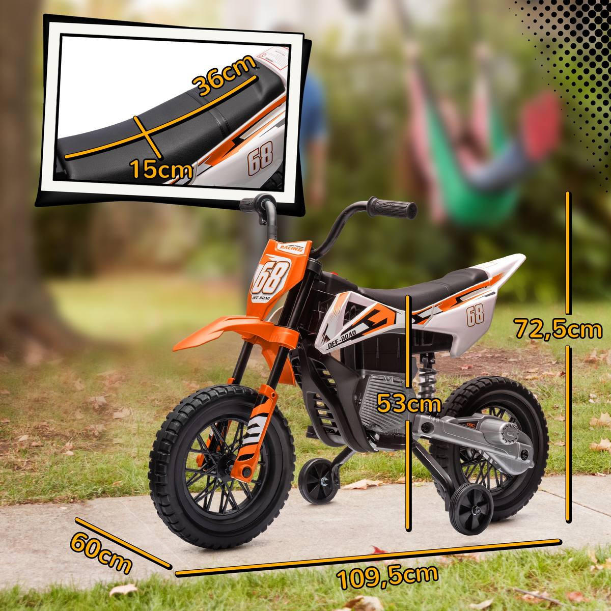 ELEKTRO-KINDERMOTORRAD Liliana Orange Kunststoff 107/56/70 cm - Orange, Kunststoff (70/107/56cm) - Jamb
