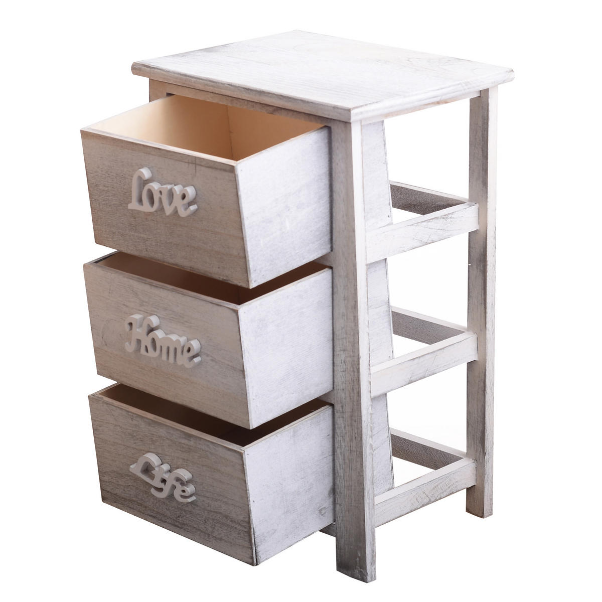 NACHTTISCH Weiß 27/37/57 cm - Weiß, Holz (27/57/37cm) - Mobili Rebecca