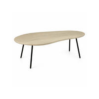 SOFATISCH CALABRIA, Mango Massivholz, in Nierenform, Weiß-Mango, 122 x 63 x 36 cm - Schwarz/Weiß, Holz/Metall (63/122/36cm) - KADIMA DESIGN