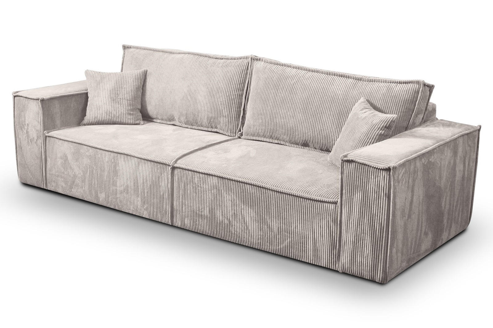 SCHLAFSOFA mit Bettkasten und Cordstoff MONA Beige - Beige, Holzwerkstoff (255/85/105cm) - Compleo24