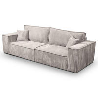 SCHLAFSOFA mit Bettkasten und Cordstoff MONA Beige - Beige, Holzwerkstoff (255/85/105cm) - Compleo24