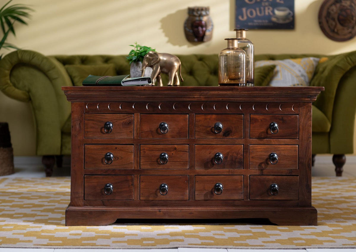 COUCHTISCH Akazie 100x60x54 nougat lackiert OXFORD #321 - Dunkelbraun, Holz (100/60/54cm) - Massivmoebel24