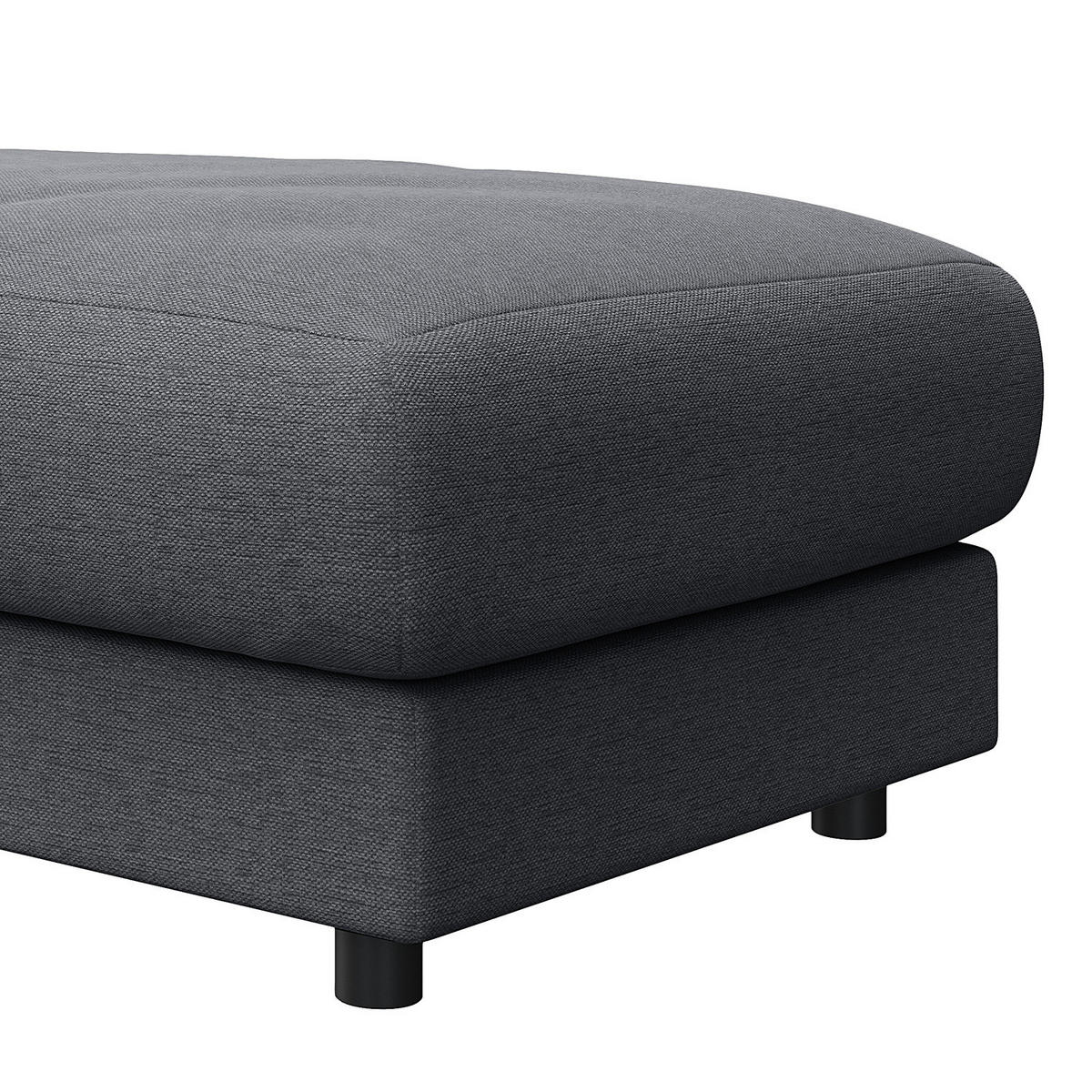 POLSTERHOCKER - Schwarz/Grau, Holz/Kunststoff (107/77/41cm) - home24