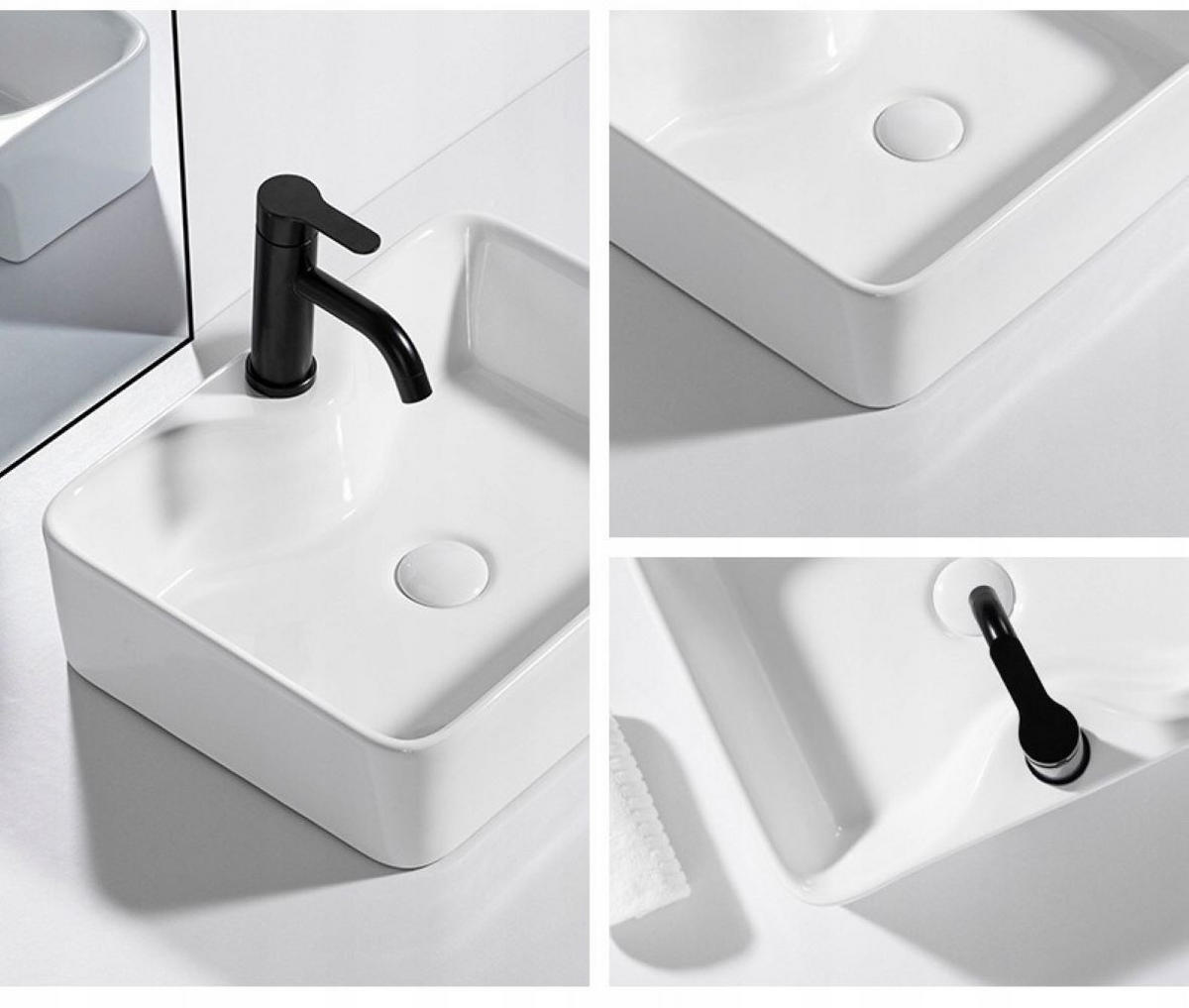 WASCHBECKEN, weiß 47/37/14 cm - Weiß, Keramik (47/14/37cm) - Rebiko