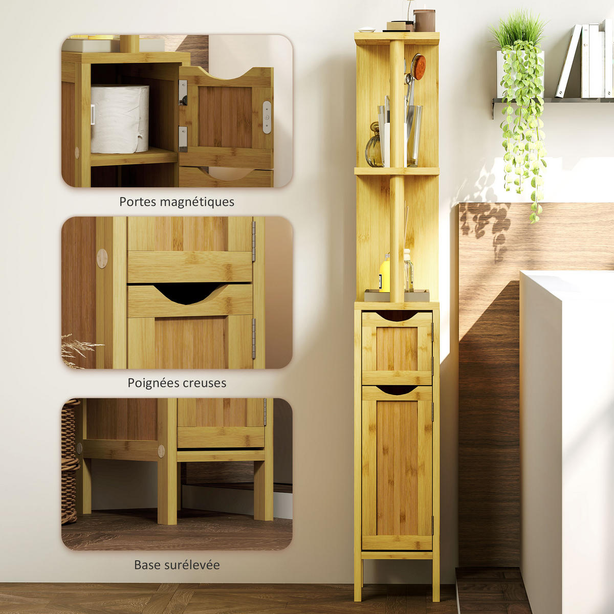 HOCHSCHRANK DE-12430 18/30/120 cm Natur - Naturfarben, Holzwerkstoff (30/120/18cm) - ComfortXL