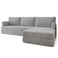 ROHOVÁ SEDAČKA ANKO modulární Boneless pohovka s funkcí spaní, světle šedá TILIA 86 - šedá, textil (270/160cm) - MASSENO