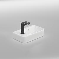 WASCHBECKEN Rechteckig Mit Hahnloch rechts Weiß 45 / 26,5 / 15,6 cm - Weiß, Keramik (26.5/15.5/45cm) - EMKE