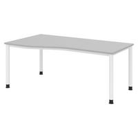 SCHREIBTISCH Serie-H 100/180/74 cm in Grau/Weiß - Weiß/Grau, Holzwerkstoff (100/180/74cm) - bümö