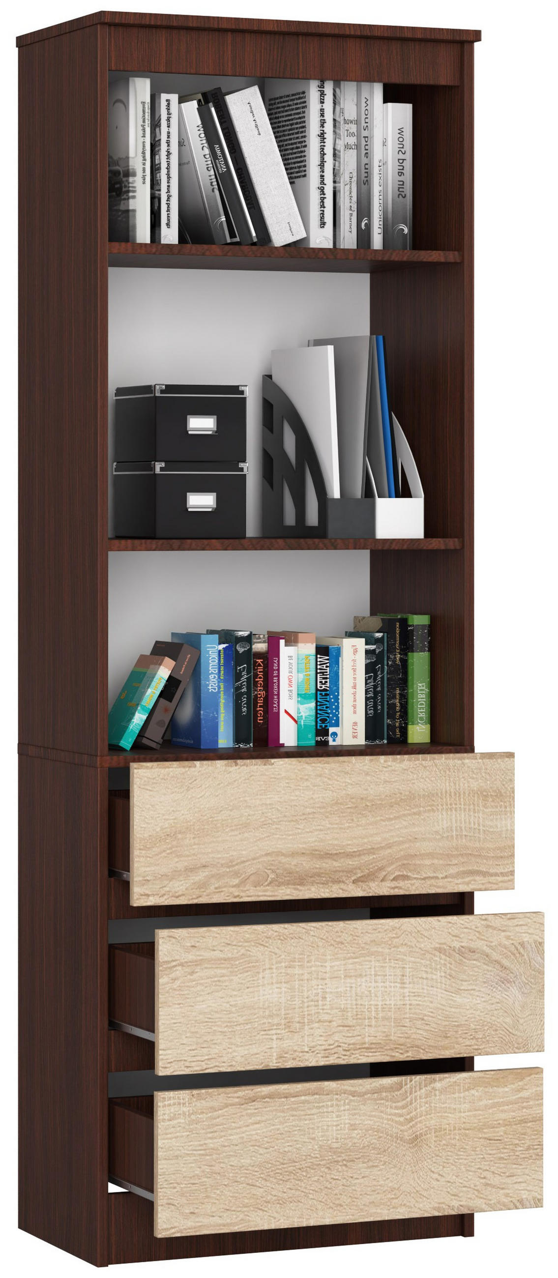 MEHRZWECKSCHRANK Wengefarben, Sonoma Eiche 60x180x35 cm - Wengefarben/Sonoma Eiche, Holzwerkstoff (60/180/35cm) - Akord